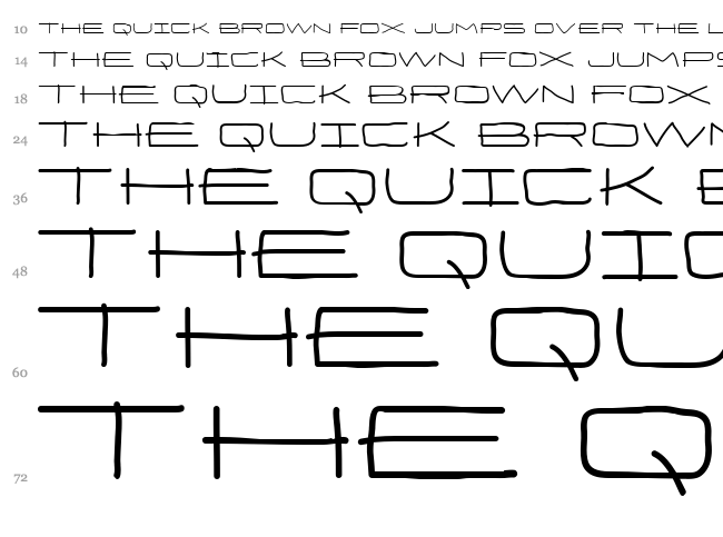 Eneas Expanded font waterfall